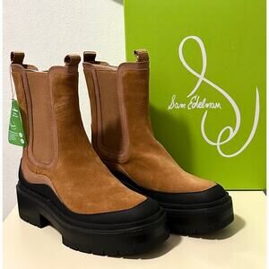 NWT: Sam Edelman - Women's Water Resistant, Camel, Suede, Lulia Chelsea Boots